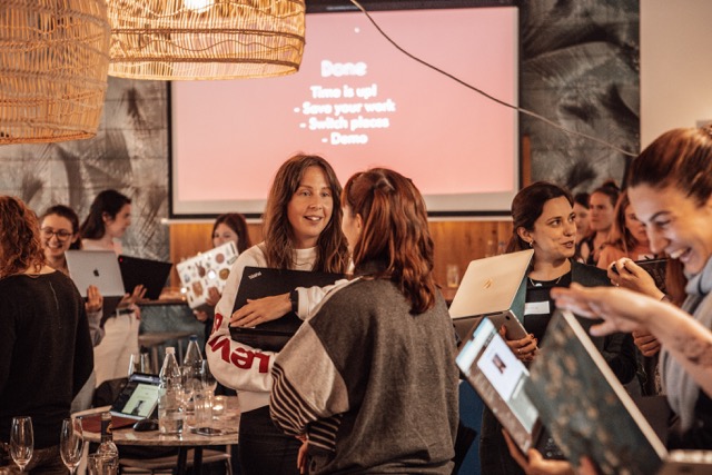 Standing Women Networking